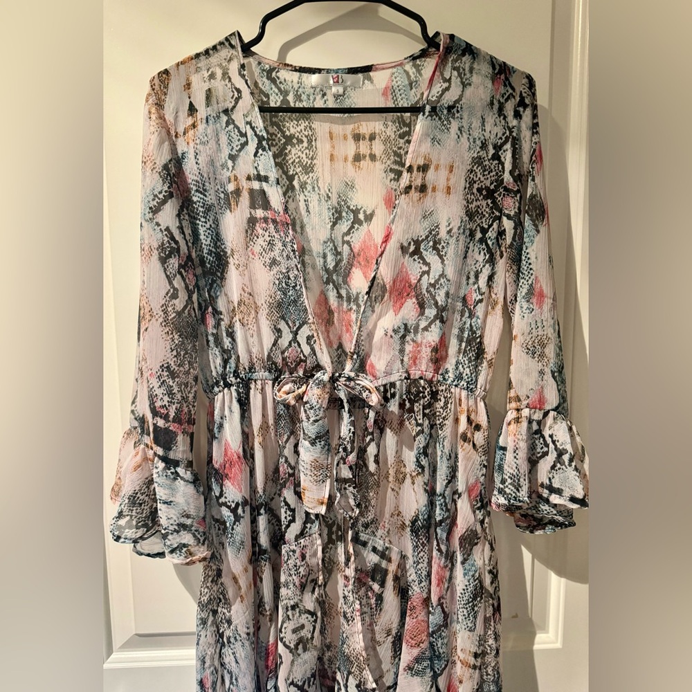 Flowy Multicolor Maxi Cover Up - Picture 5 of 7